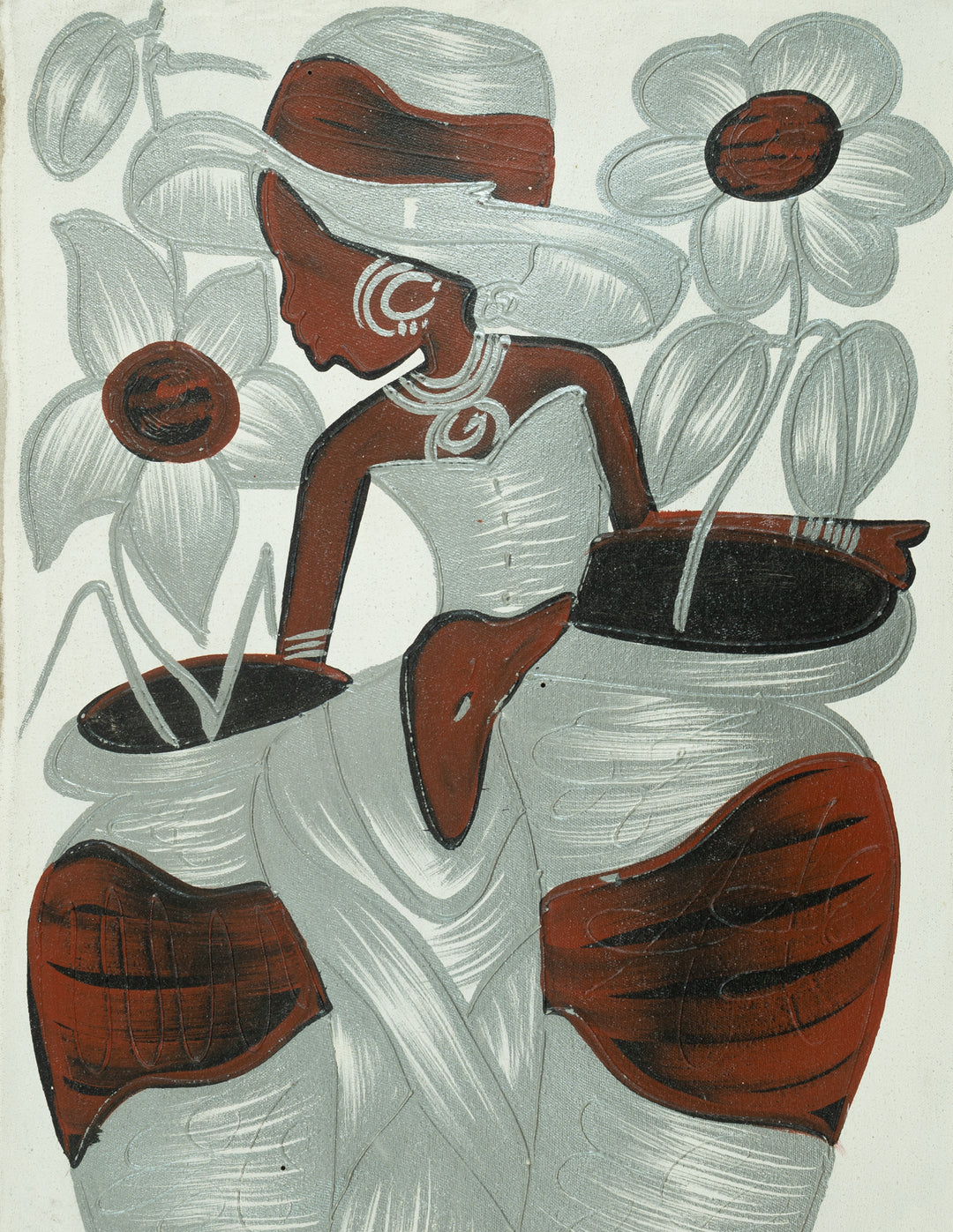 Haitian Painting Harvest Elegance