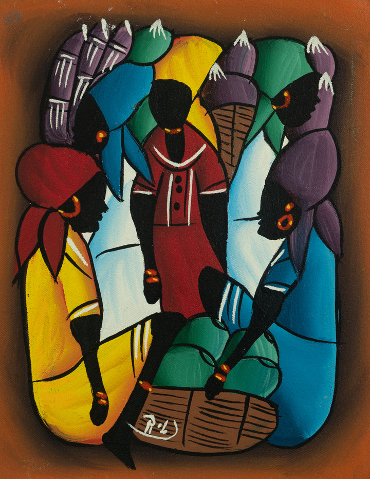 Haitian Painting Vivid Gathering