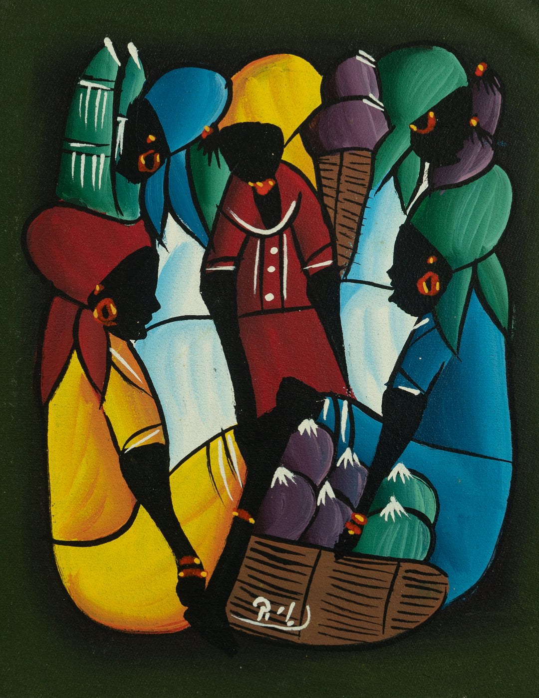 Haitian Painting Marketplace Harmony