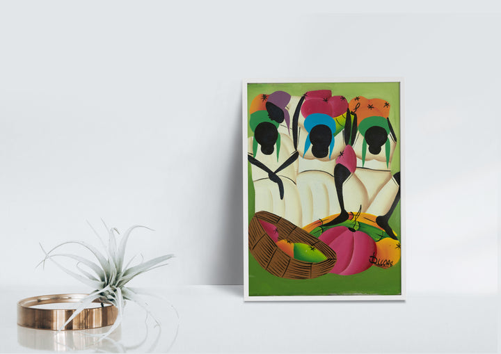 Haitian Painting Verdant Vendors