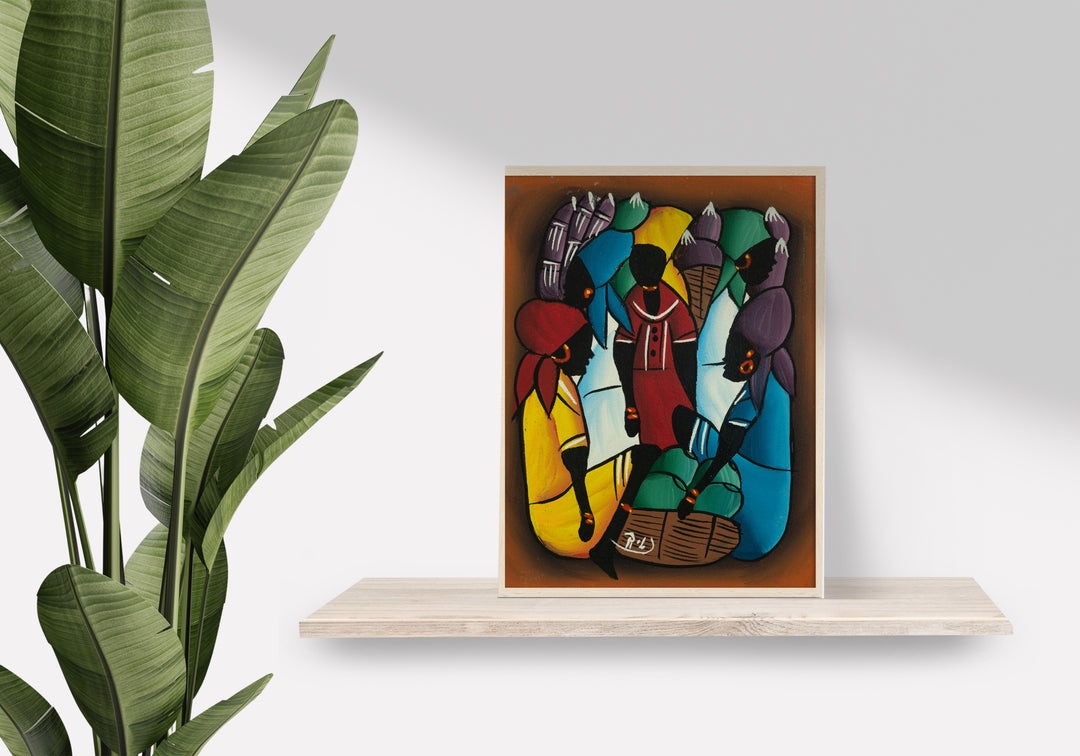 Haitian Painting Vivid Gathering