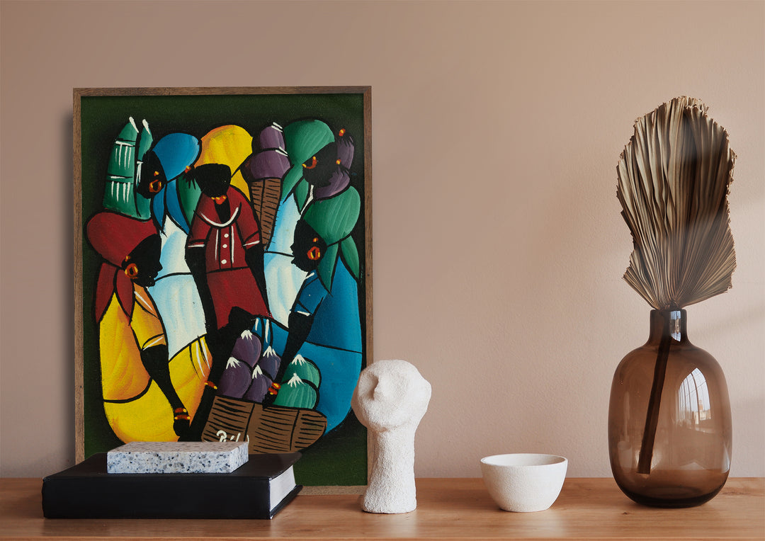 Haitian Painting Marketplace Harmony