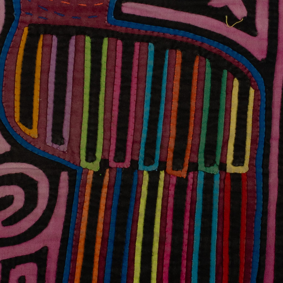 Vintage Black And Pink Toucan Bird Mola