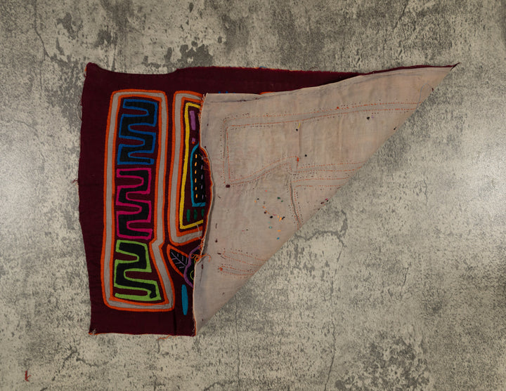 Traditional Burgundy Orange And Gray Talking Head Mola