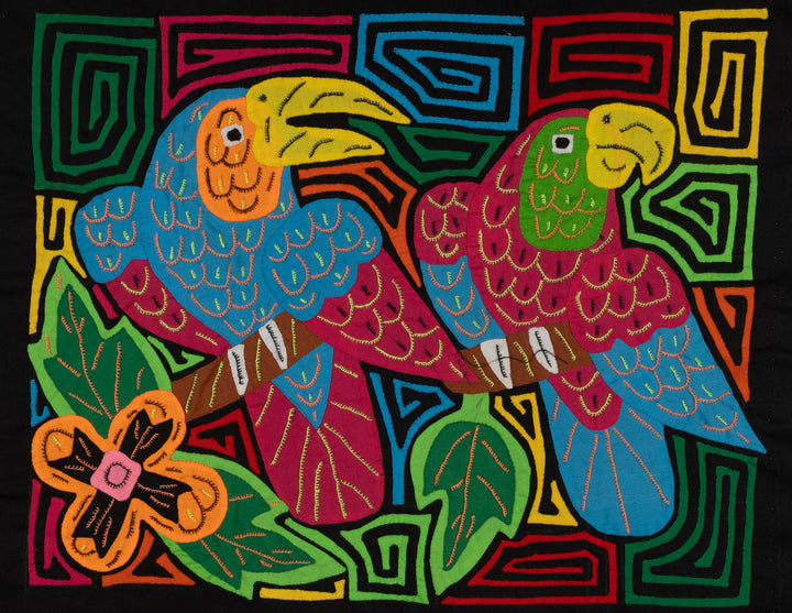 Fantasy Red And Blue Toucan And Parrot Bird Mola