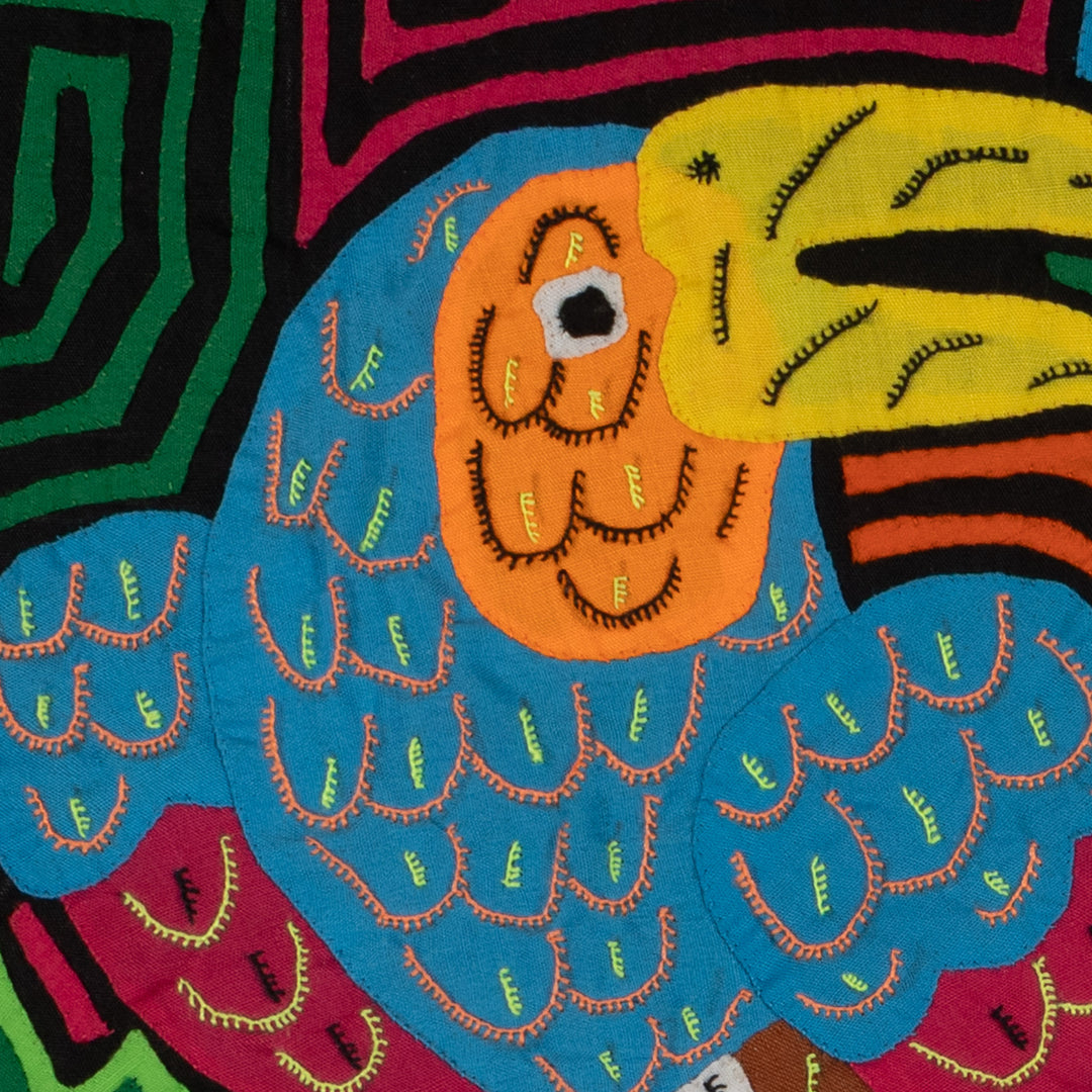 Fantasy Red And Blue Toucan And Parrot Bird Mola