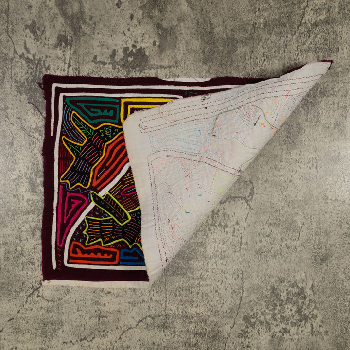 Traditional Multi-Color Bird And Flower Mola