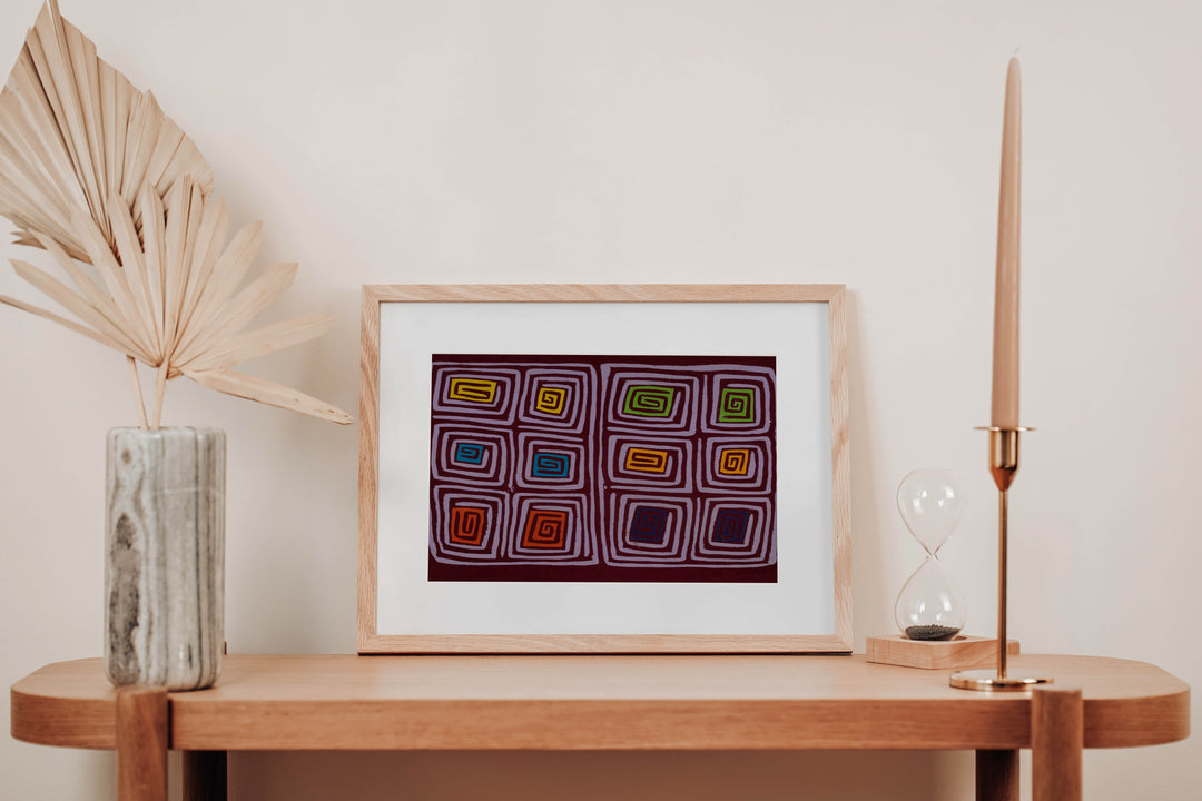 Traditional Burgundy And Gray Hollywood Squares Mola