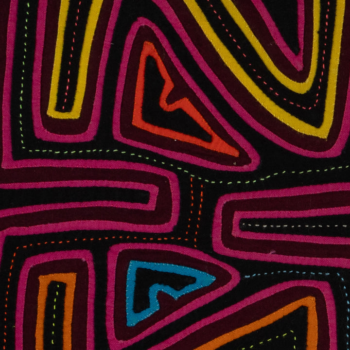 Traditional Rose Pink Yellow And Black Z Mola