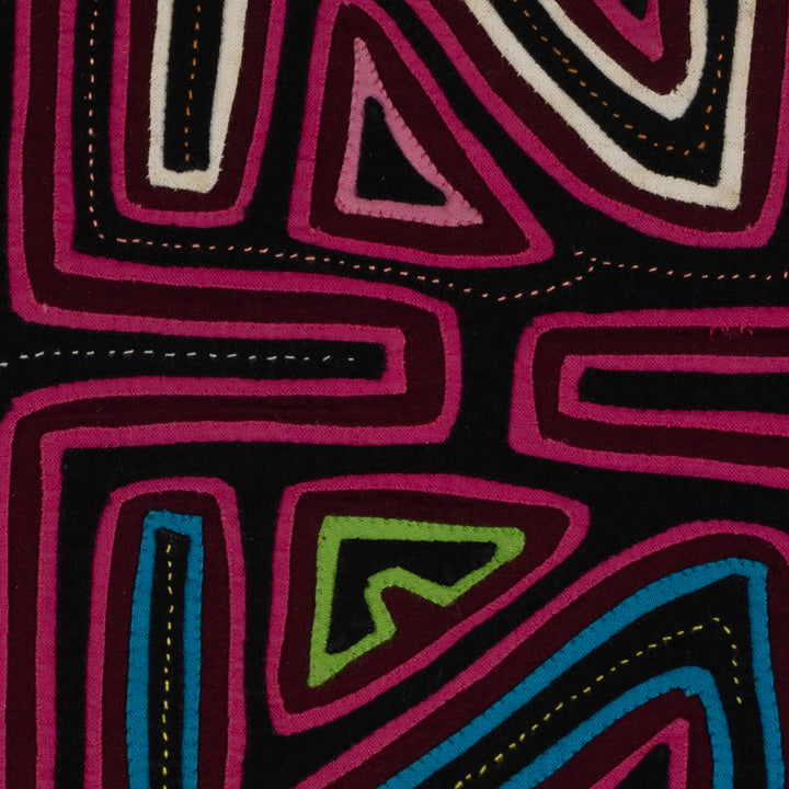 Traditional Rose Pink Yellow And Black Z Mola