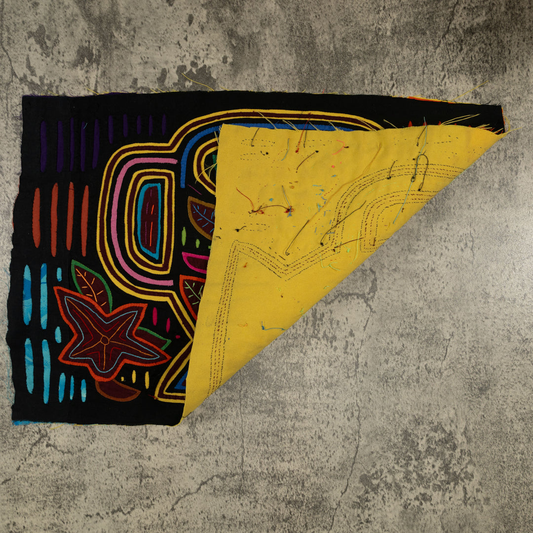 Traditional Black And Golden Chalice Mola