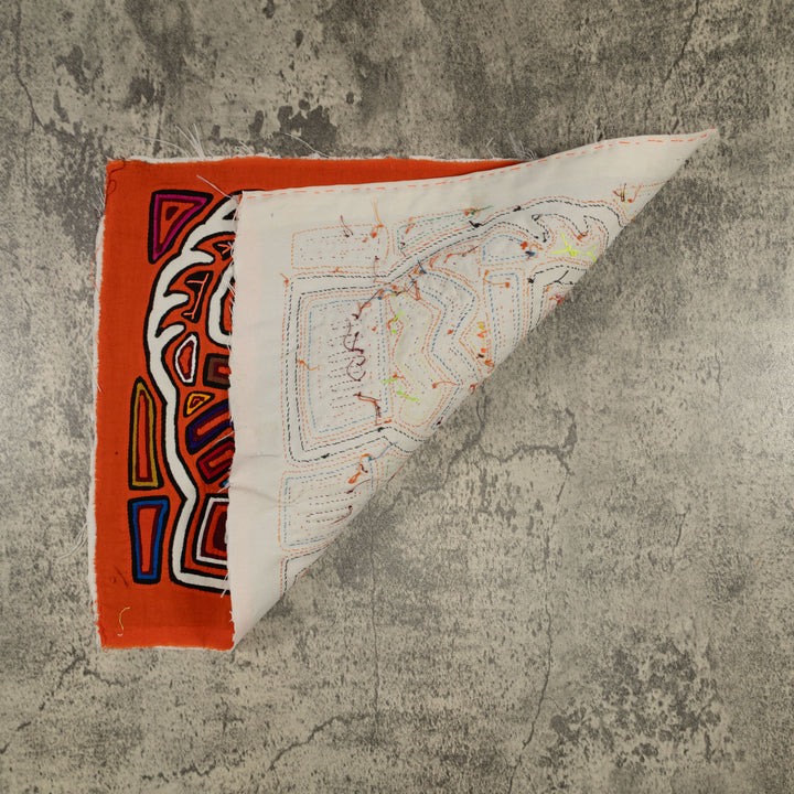 Traditional Orange And White Blazing Basket Mola