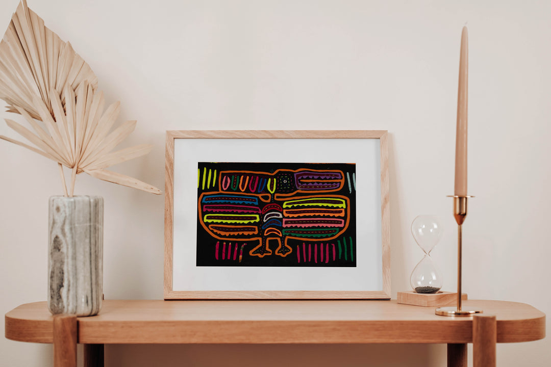 Traditional Black And Orange Thunderbird Mola