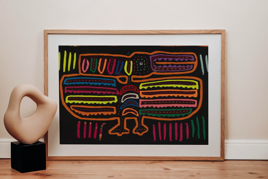 Traditional Black And Orange Thunderbird Mola