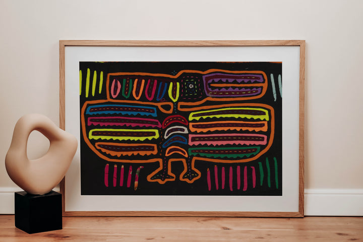Traditional Black And Orange Thunderbird Mola