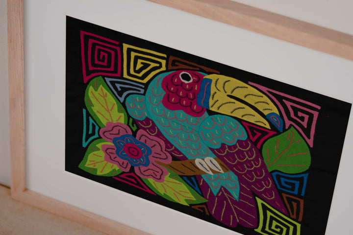 Fantasy Purple And Blue Toucan Parrot Bird Mola