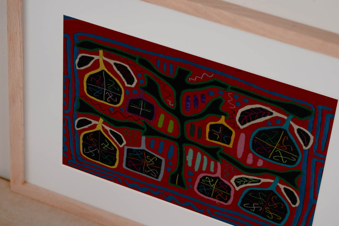Vintage Red And Blue Autumn Leaves Mola