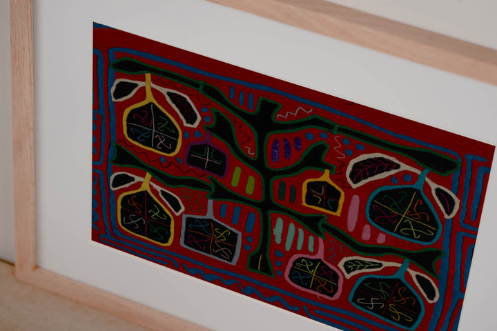 Vintage Red And Blue Autumn Leaves Mola