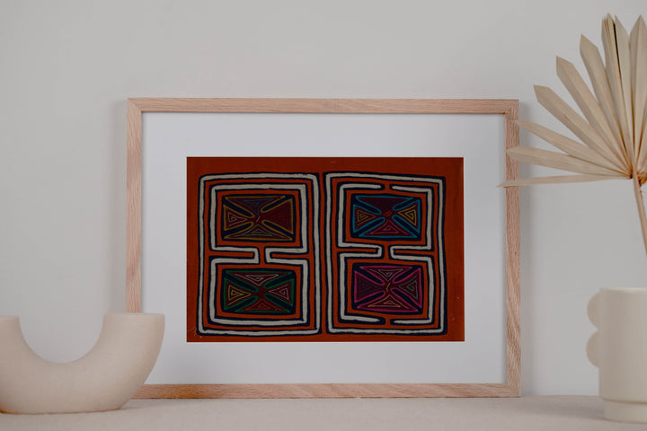 Orange And White Squares Of Life Mola