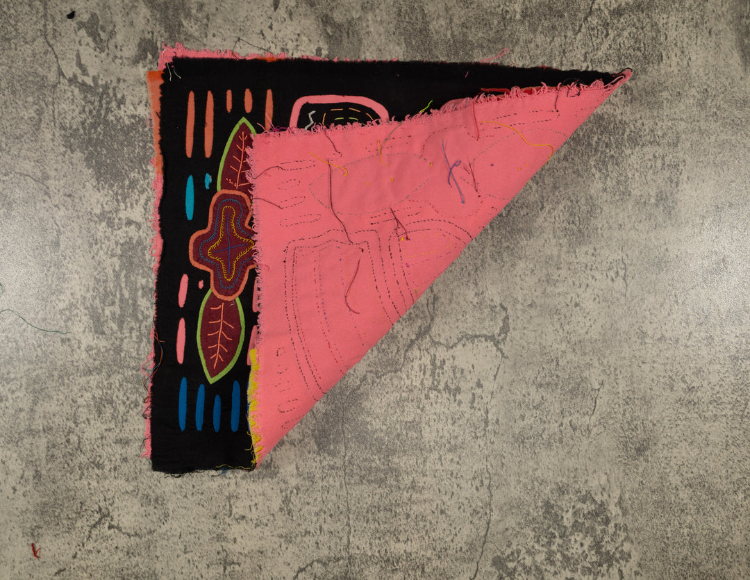 Traditional Pink And Black Parrot Bird Mola