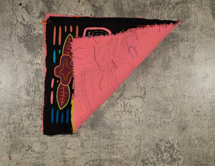 Traditional Pink And Black Parrot Bird Mola