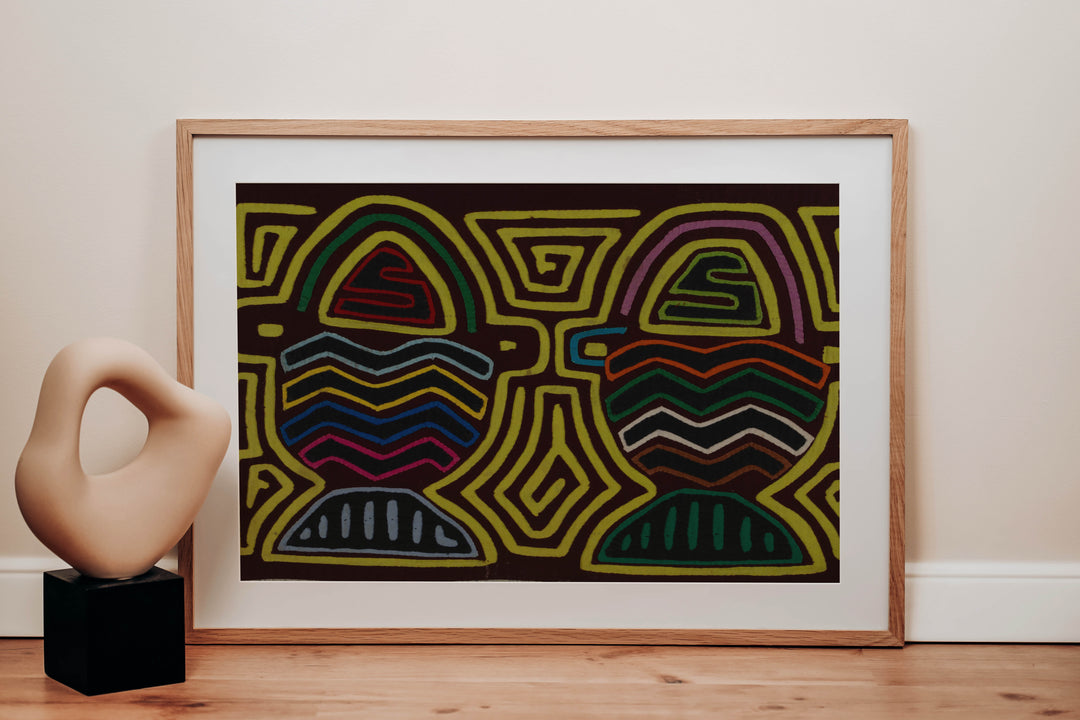Traditional Multi-Color Flower Basket Mola