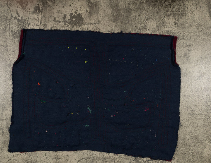 Traditional Burgundy And Dark Blue Toucan Parrot Mola