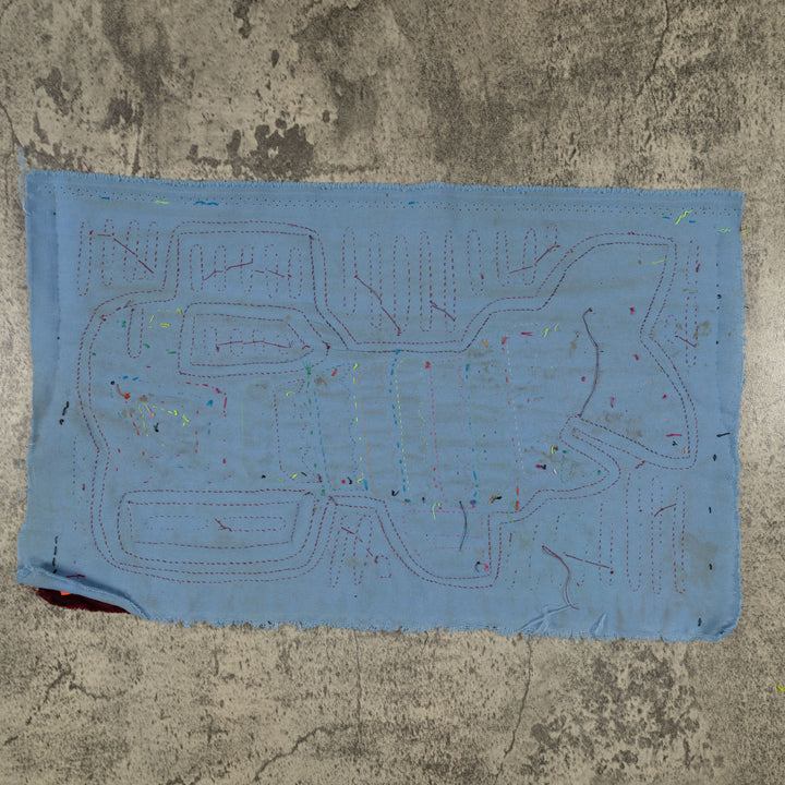 Traditional Burgundy And Blue Monster From The Deep Mola