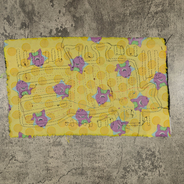 Traditional Black And Yellow Bird Mola