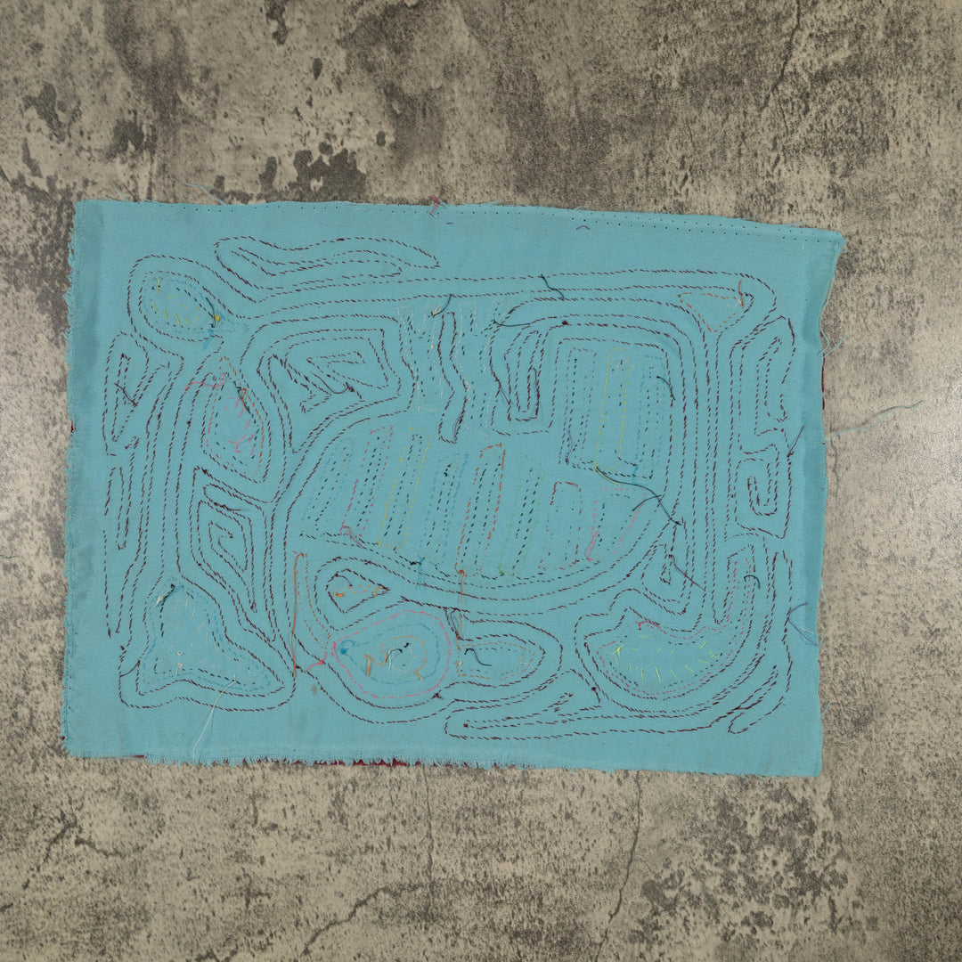 Traditional Burgundy And Turquoise Goose Mola
