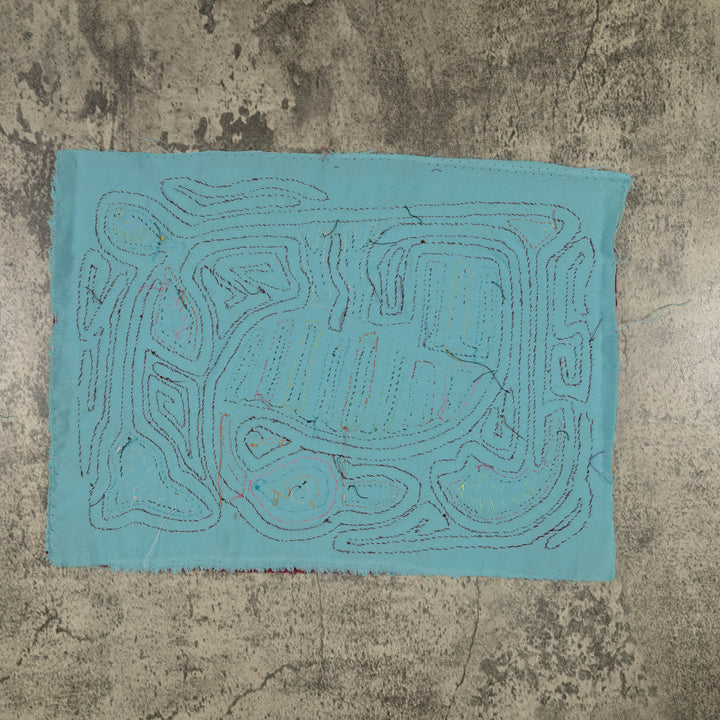 Traditional Burgundy And Turquoise Goose Mola