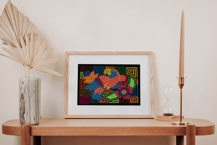 Fantasy Orange And Blue Parrot Bird Mola