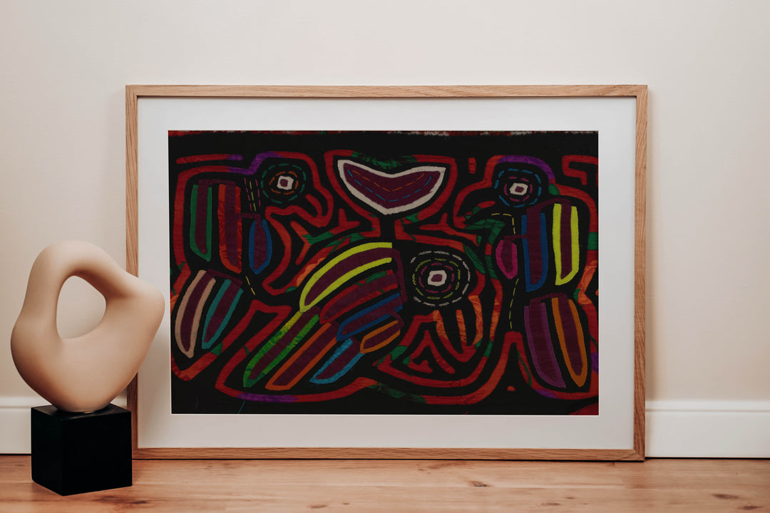 Traditional Black And Red Family Affair Mola