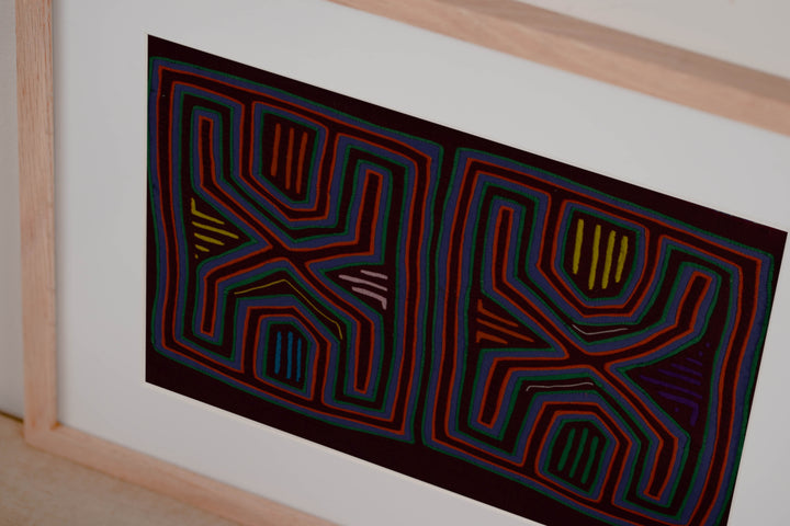 Traditional Burgundy Orange And Blue Dos XX Mola