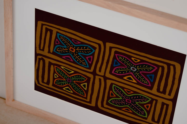 Traditional Burgundy And Brown Floral Flower Mola