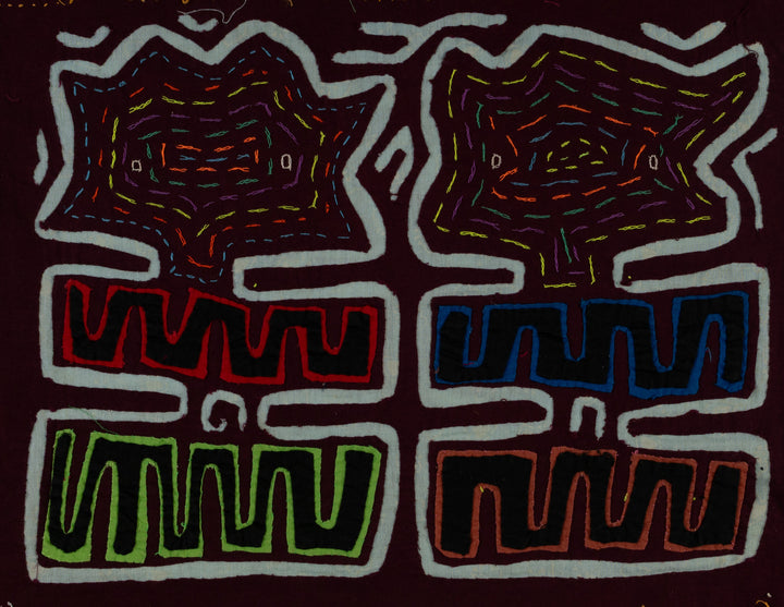 Burgundy And Blue Twin Sister Mola