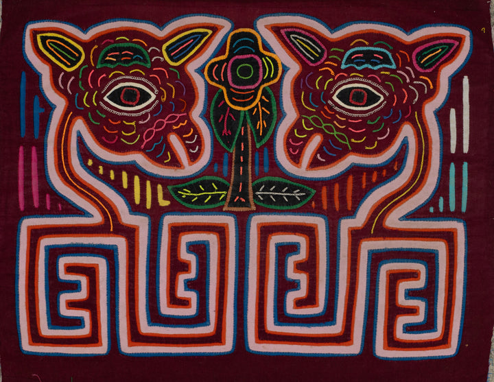 Traditional Burgundy And White Jungle Critters Mola