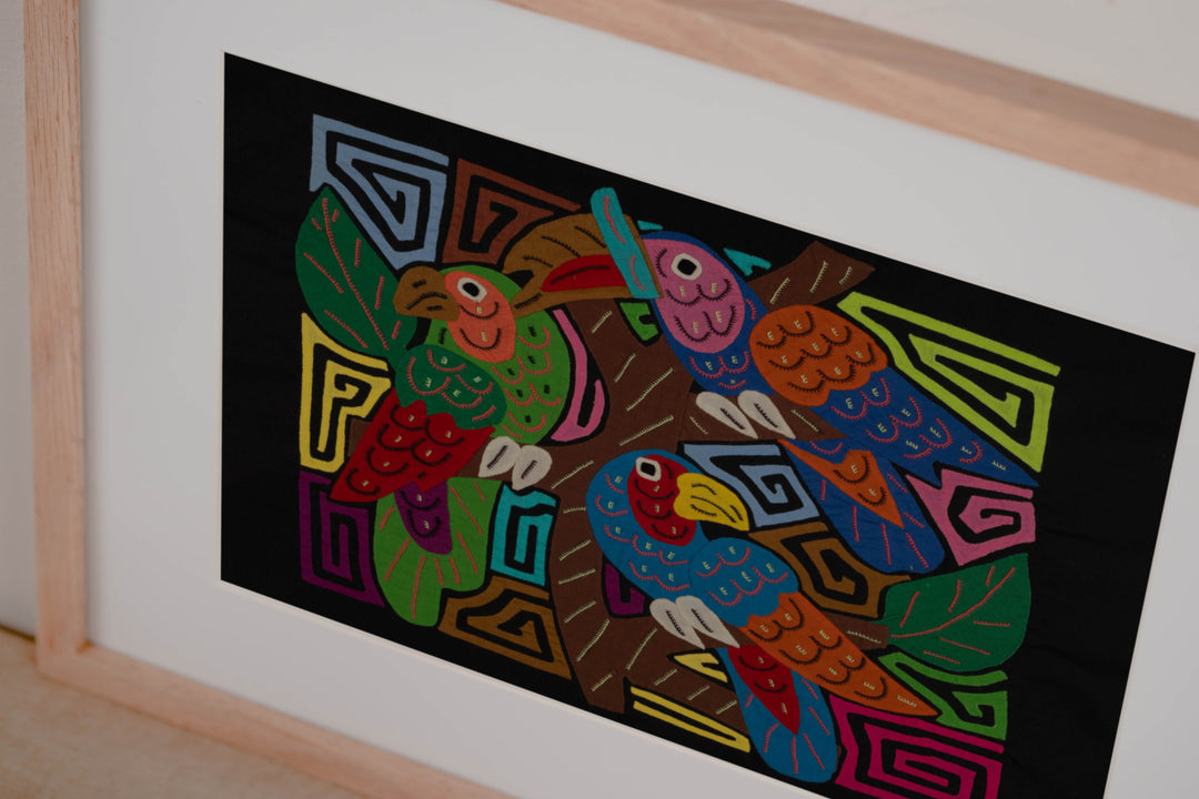 Fantasy Blue Green And Red Parrot And Toucan Three Bird Mola