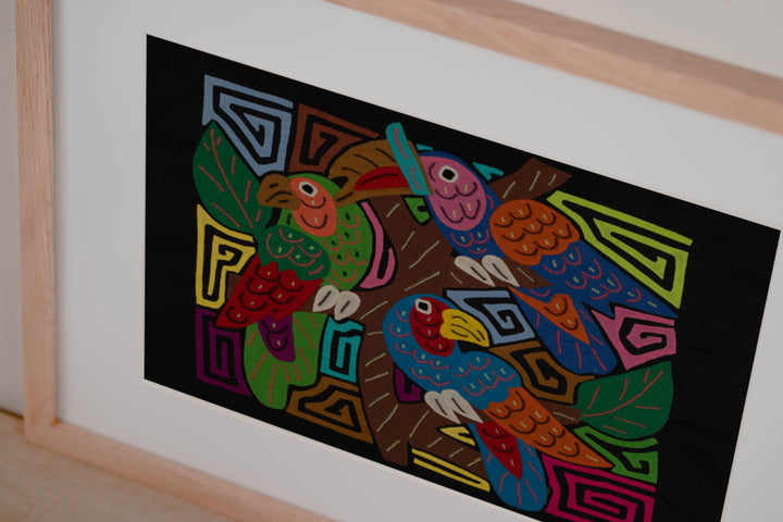 Fantasy Blue Green And Red Parrot And Toucan Three Bird Mola
