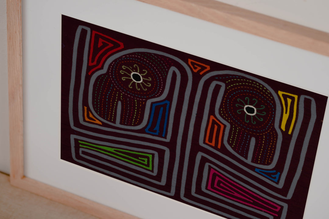 Traditional Burgundy And Gray Bright Eye Geese Mola