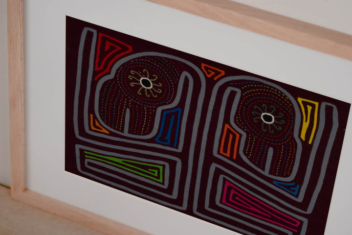 Traditional Burgundy And Gray Bright Eye Geese Mola