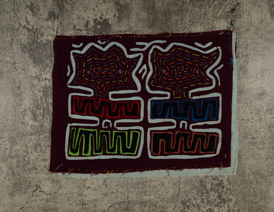 Burgundy And Blue Twin Sister Mola