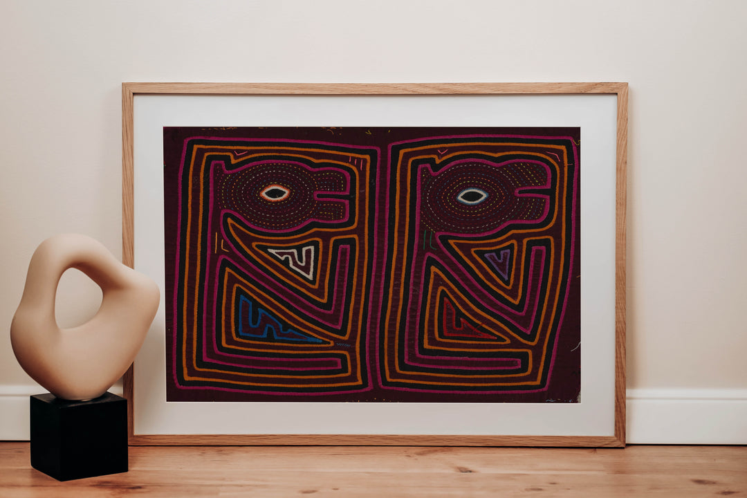 Traditional Purple Black And Gold Prayer Buddies Mola