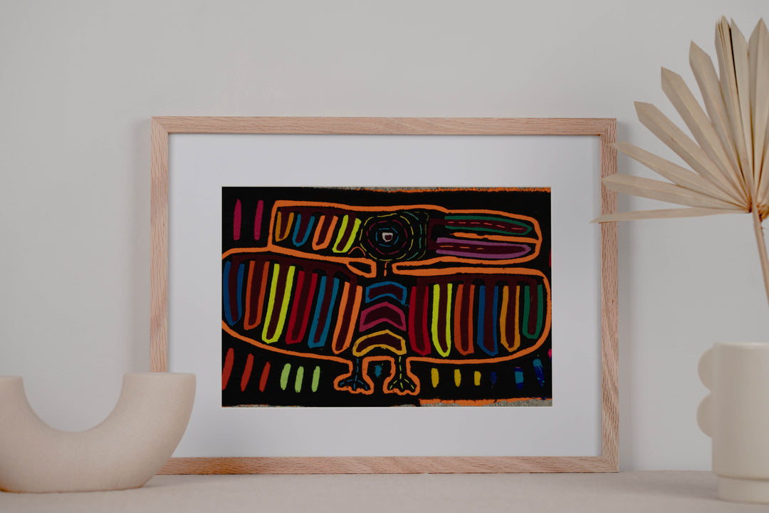 Traditional Black And Orange Thunderbird Mola