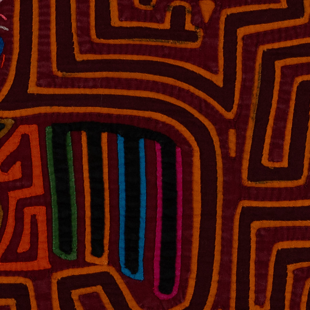 Vintage Orange And Maroon Necktie Mola