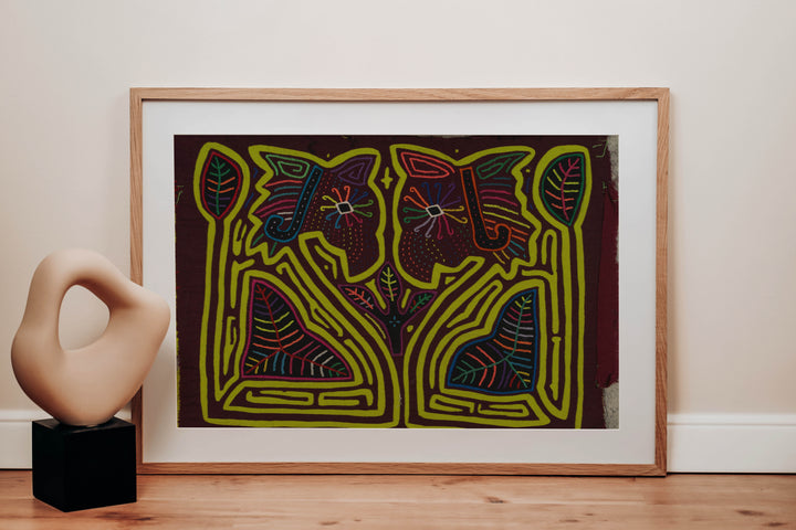 Traditional Burgundy And Chartruce King And Queen of The Jungle Mola