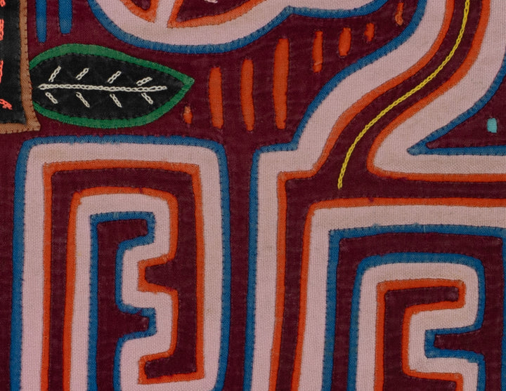 Traditional Burgundy And White Jungle Critters Mola