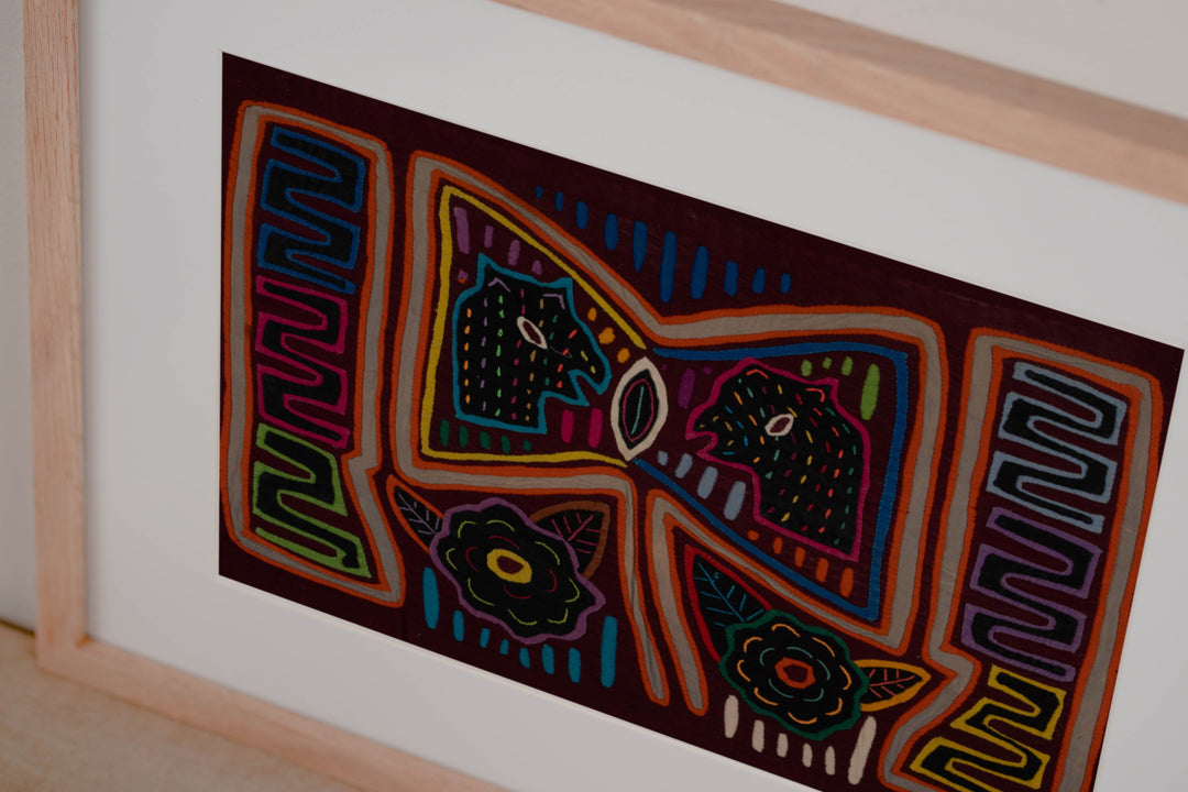 Traditional Burgundy Orange And Gray Talking Head Mola