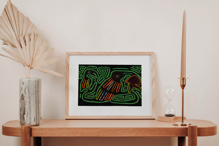 Black And Green Back Biter Jungle Bird Mola
