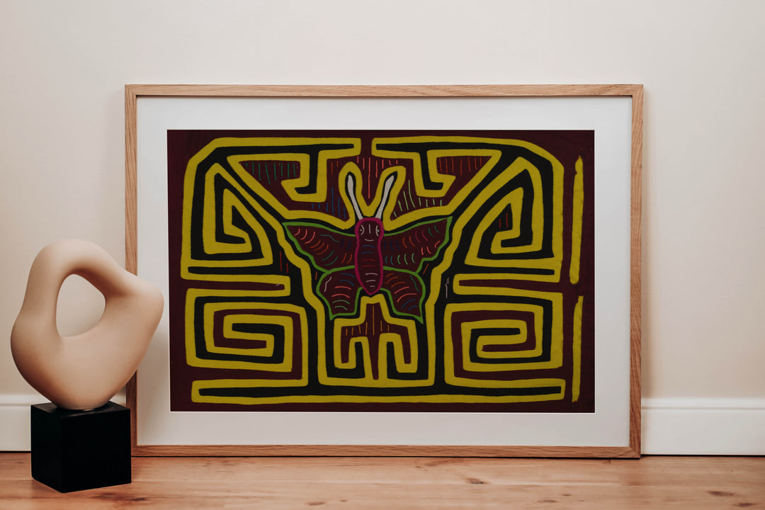 Classic Burgundy And Yellow Butterfly Mola